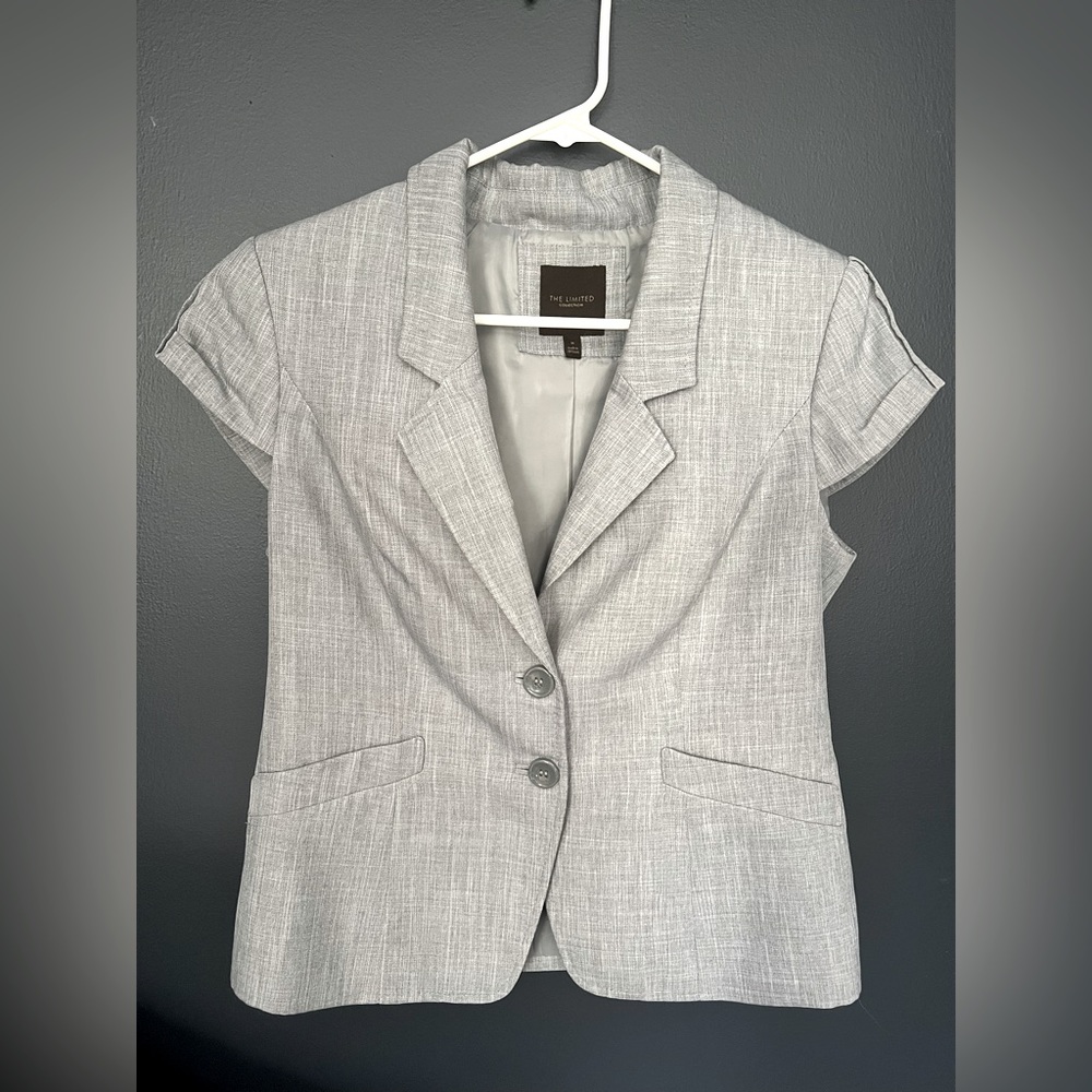 Heather gray short sleeve blazer from The Limited!